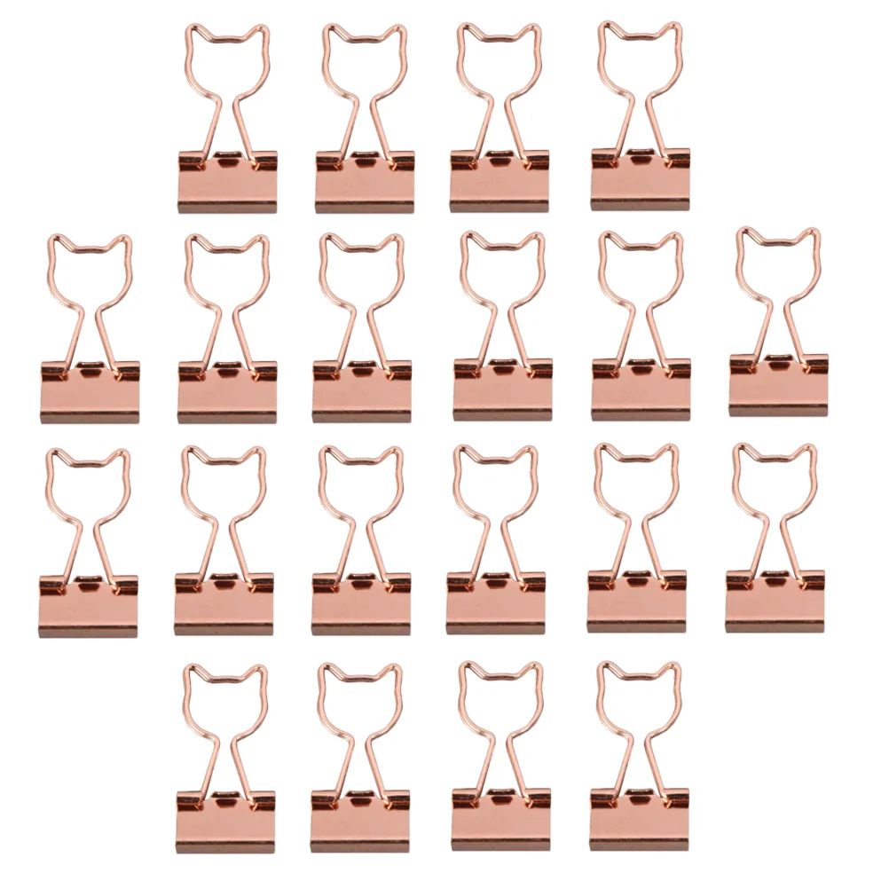

20Pcs Practical Binder Clips Metal File Clips Paper Clips Office Supplies (Cat)