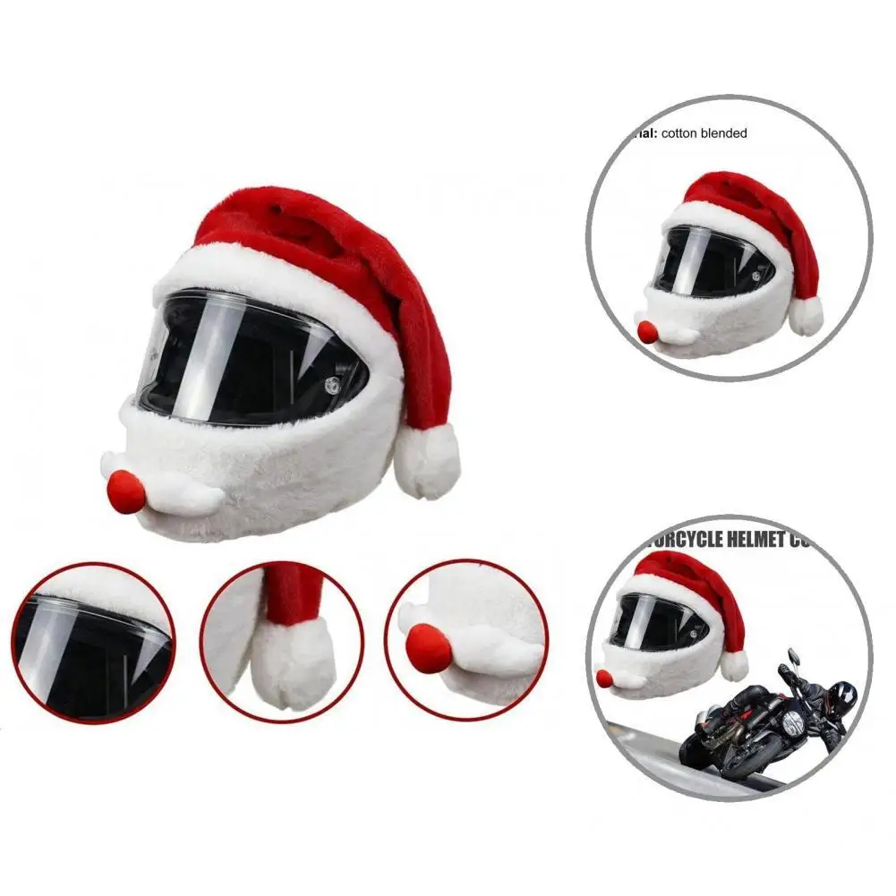 Защитный чехол для шлема, эластичная портативная Красная белая Рождественская шляпа, чехол для шлема, чехол для шлема, чехол для мотоциклет... чехол