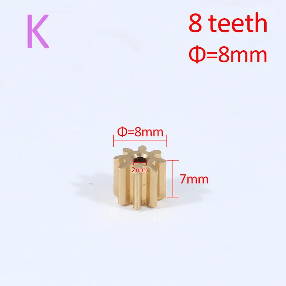 K AZGIANT 1PC 8/9/10/11/12 teeth copper car motor gear for FC280 260 130 140 motor international standard universal pinion brass - Цвет: K