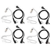 4x 2 pin ptt mic headset covert acoustic tube in ear earpiece for kenwood tyt baofeng uv 5r bf 888s cb radio accessories