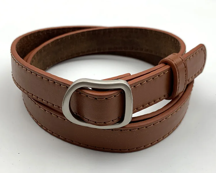 

Ins Style Simple All-match Girl Belt 2021 New Non-porous Thin Belt Female Women's Belt