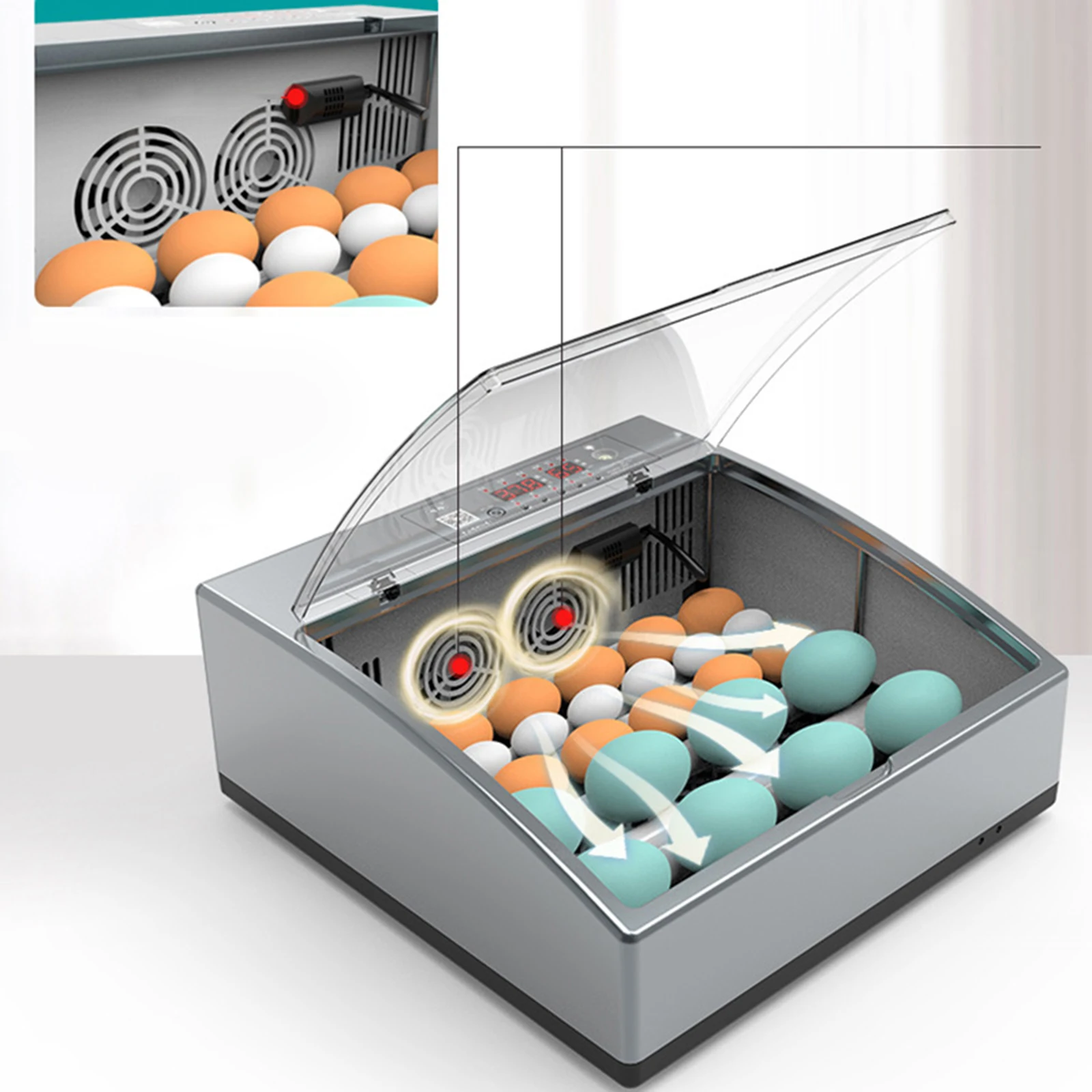 

Incubator 16 Eggs Brooder Chicken Fully Automatic Farm Duck Bird Quail Incubator Machine Poultry Hatcher Turner