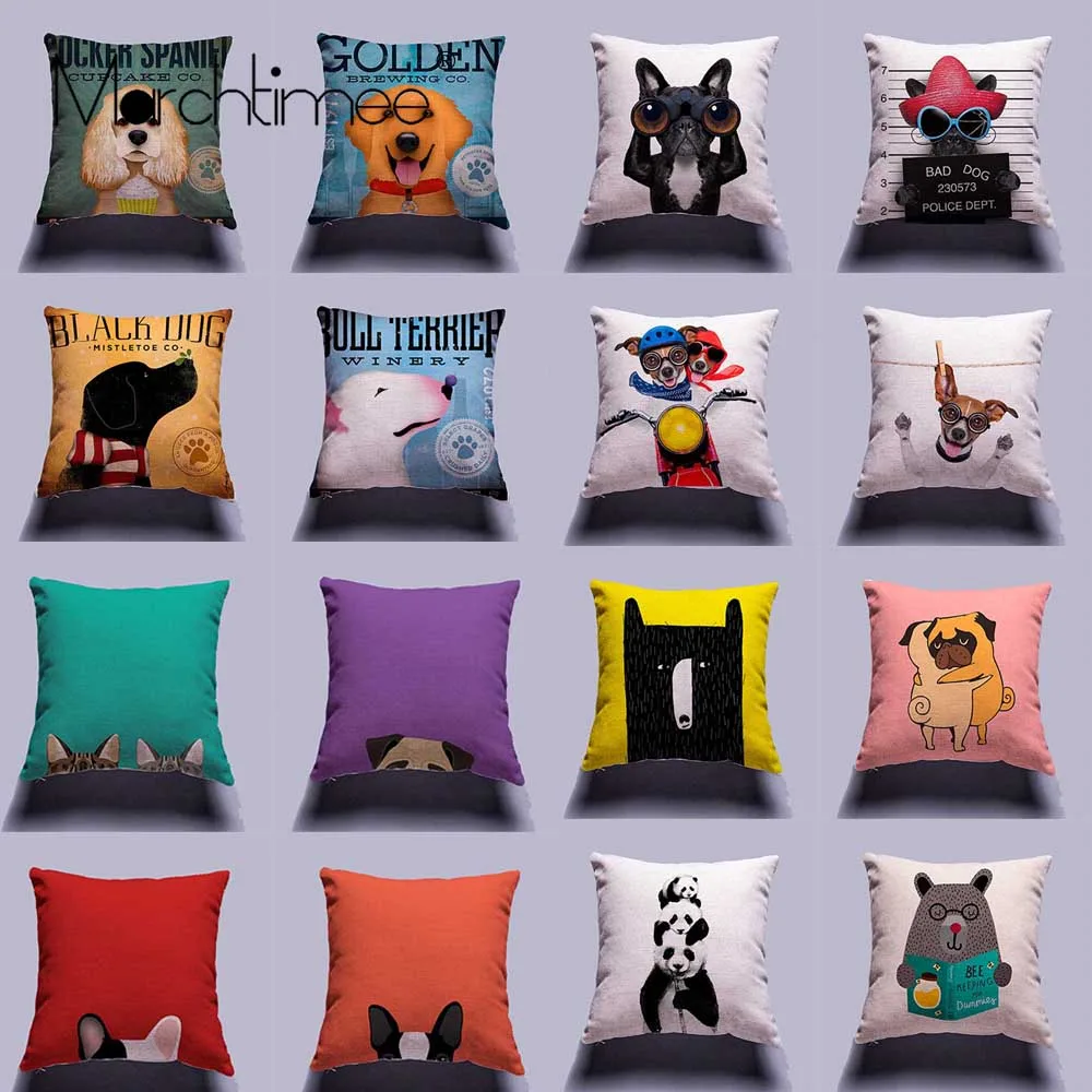 Чехол для подушки с изображением собаки из мультфильма Декор дома или автомобиля