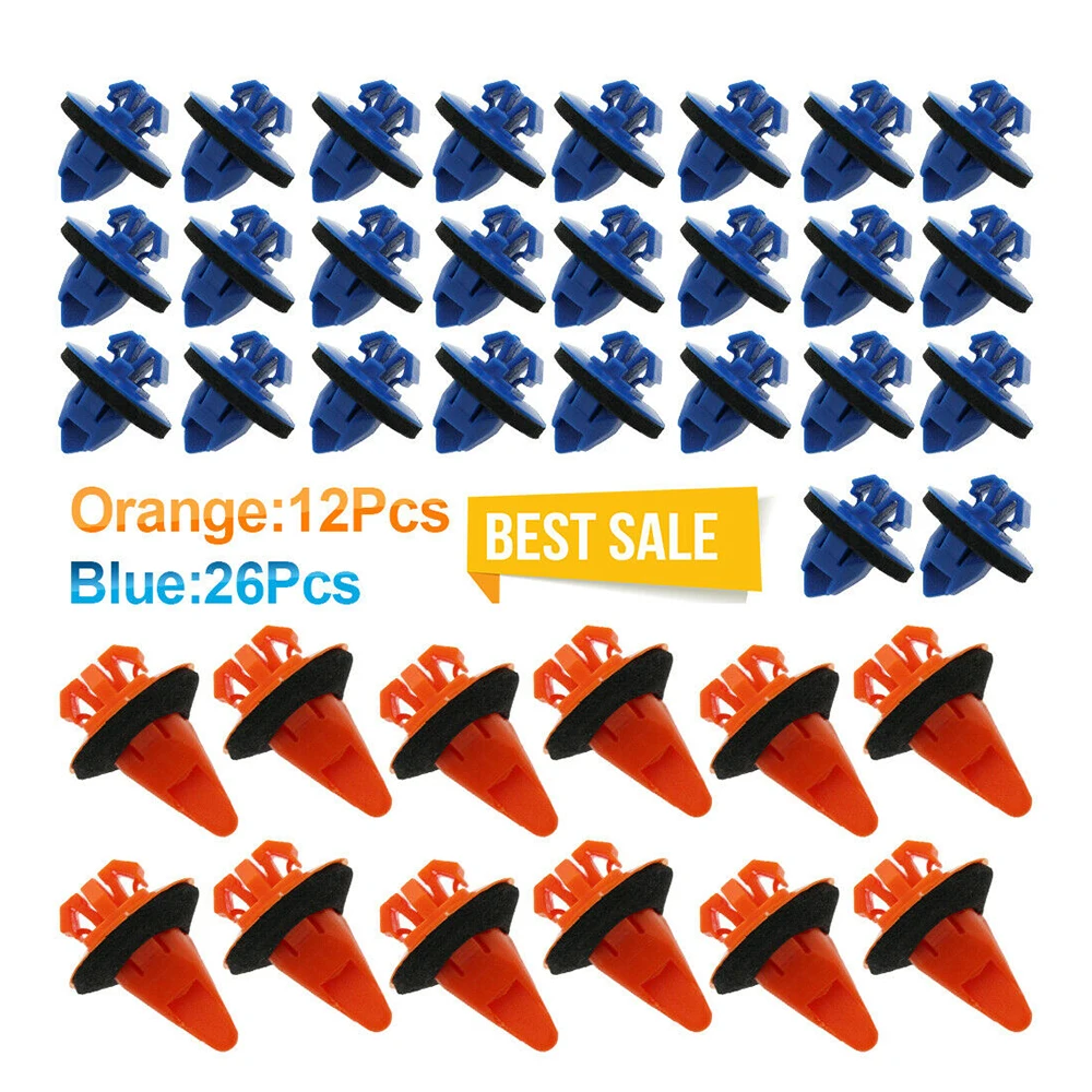 

Fender Flare Retainer Clips 75397-35010 75495-35010 Auto Blue+Orange Accessories
