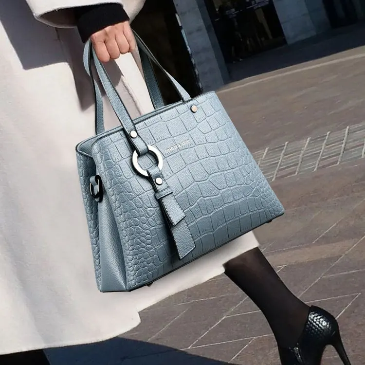 

2021 Trend Crocodile Pattern PU Ladies Shoulder Handbag Travel Bag Tote Bag Cosmetic Bag