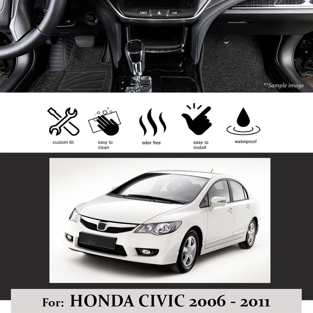 Для Honda Civic MK8 LHD 2006 2007 2008 2009 2010 2011 пользовательские автомобильные коврики авто