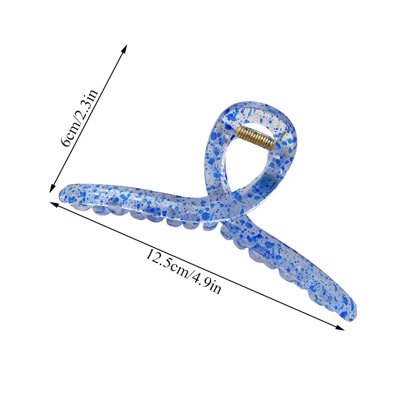 

New Painted Dots Cross Transparent Hair Clip Geometric Hair Claws Grab Clip Women Girls Shark Clip Barrettes Hair Accessories