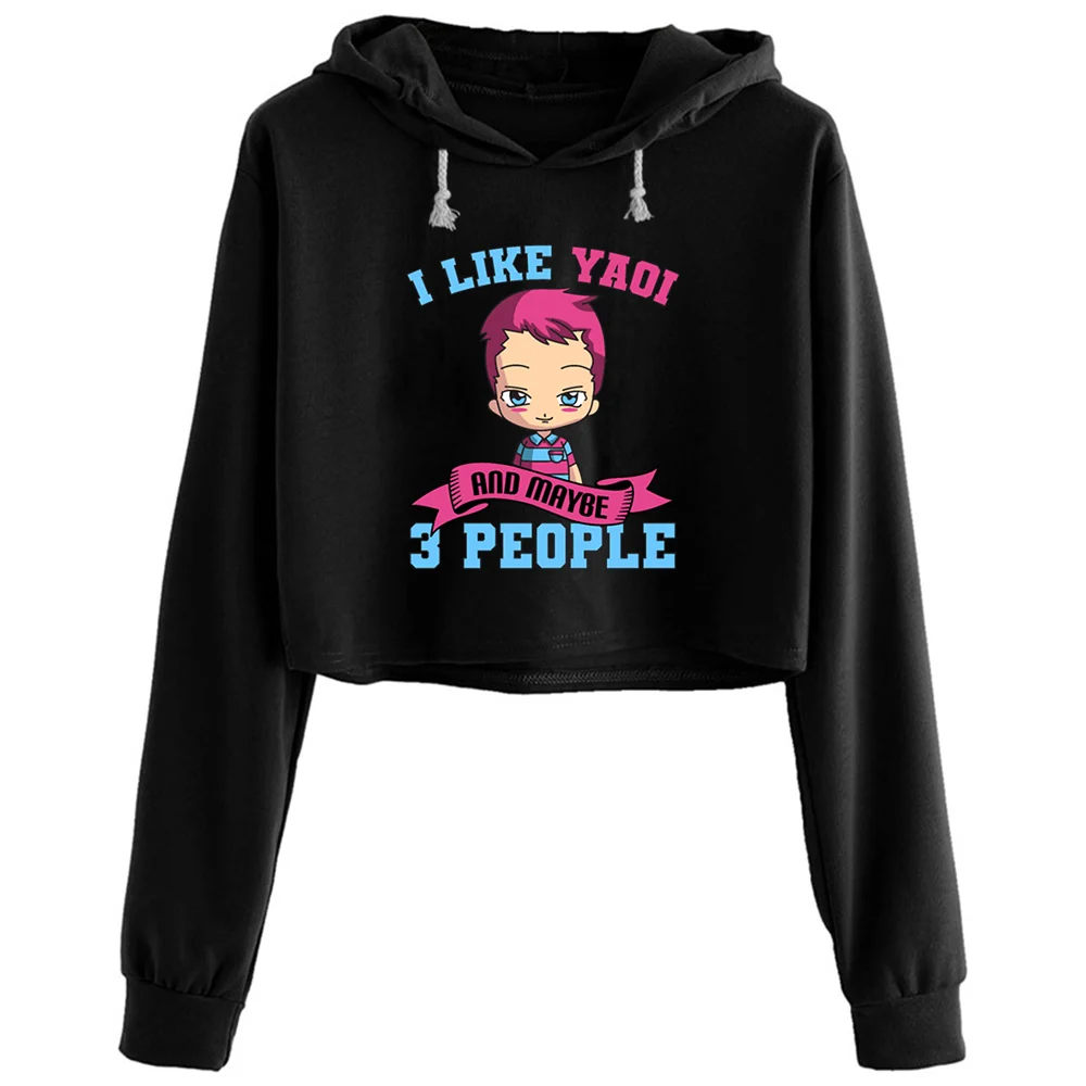 

Fujoshi Yaoi Bl Boys Love Manga Anime Crop Hoodies Women Anime Emo Aesthetic Kpop Pullover For Girls