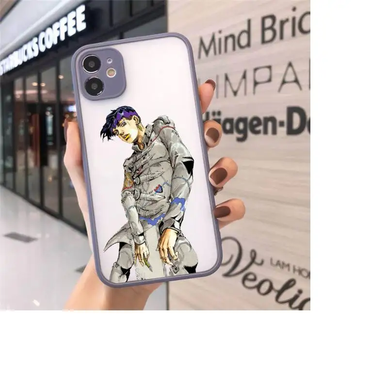 

anime cortoon JOJOS BIZARRE Phone Case Matte Transparent for iPhone 7 8 11 12 s mini pro X XS XR MAX Plus cover funda