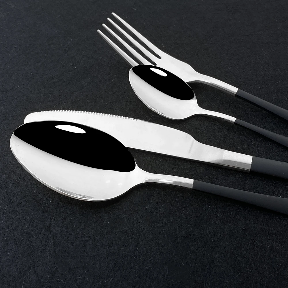 

24Pcs Mirror Green Silver Cutlery Set Dinnenrware Set Stainless Steel Tableware Flatware Dinner Knife Fork Teaspoon For Home