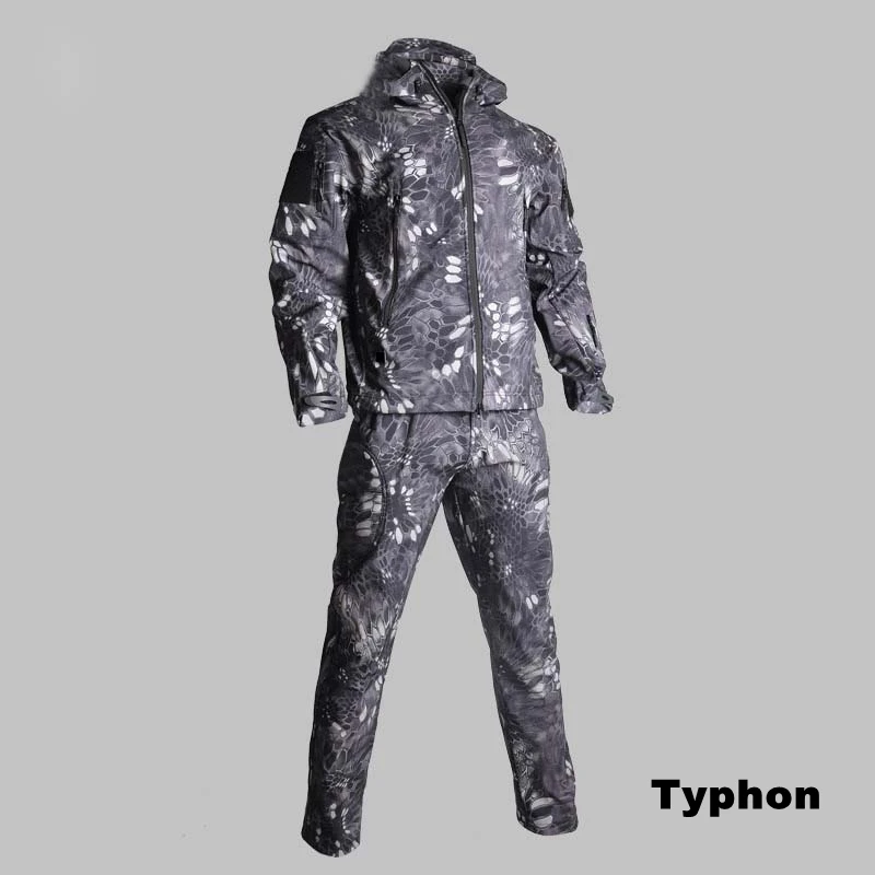 typhon Высокое качество спортивный набор армейский тактический боевой тренировочный костюм водонепроницаемый открытый Hikinh охотничий джекст и брюки Военная форма - Цвет: typhon