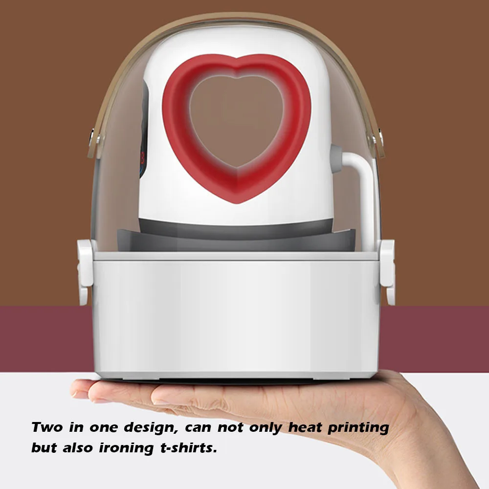 Mini Portable Heat Press Machine Heart-shaped Novel Digital Sublimation Transfer Printing for T-shirts Cloth Transfering | Дом и сад