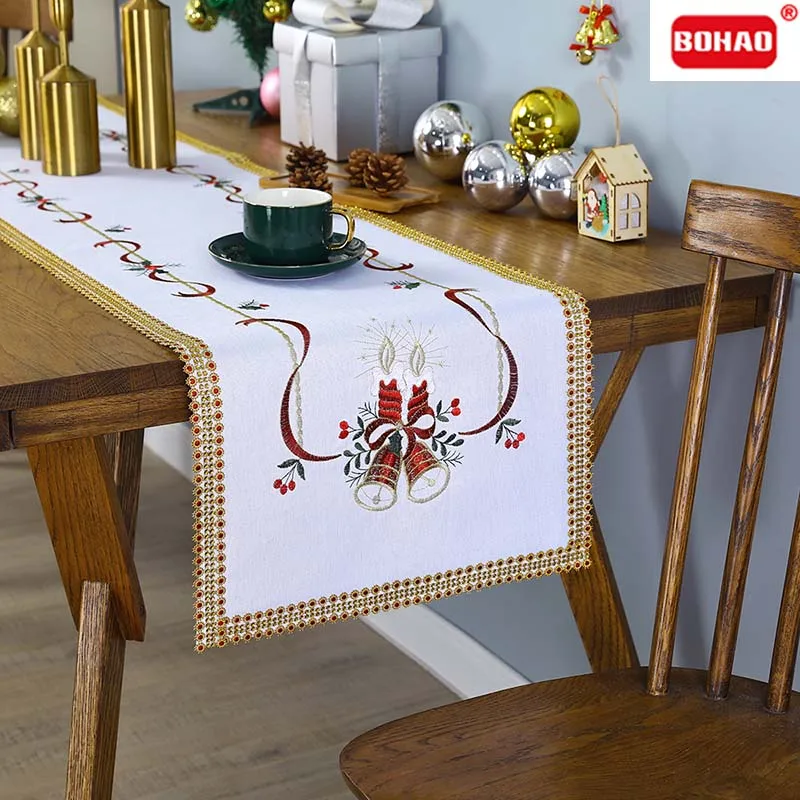 Дорожка для стола BOHAO Рождественская скатерть новинка золотое украшение с