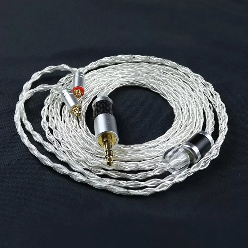 8-жильный посеребренный кабель 2,5/3,5/4,4 мм, сбалансированный кабель с MMCX/2-контактным разъемом для LZ A5 HQ5 HQ6 KZ ZS10 AS10 SE846