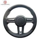 LQTENLEO черный из натуральной кожи Замша ручной шитья чехол рулевого колеса автомобиля для Mazda 3 Axela 2019 2020 CX-30 2020 MX-30 2020