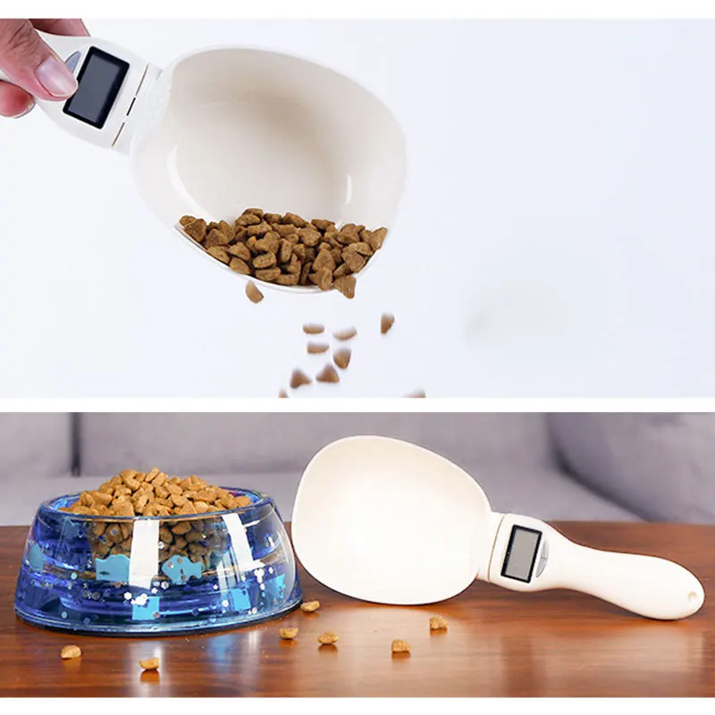 

800g/1g Pet Food Scale Cup For Dog Cat Feeding Bowl Kitchen Scale Spoon Measuring Scoop Cup Portable With Led Display Dog Feeder
