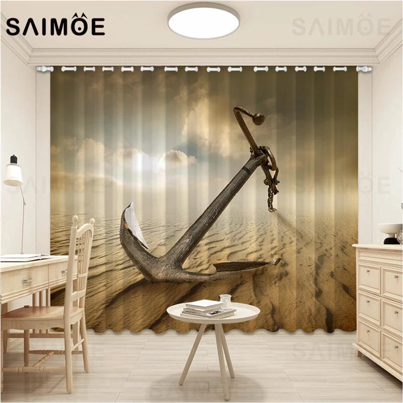 Атомакс морской занавес s пустынные шторы с изображением якоря для гостиной