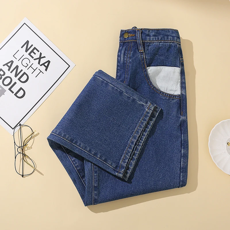 

wide-legged jeans pants female High waist Woman plus Large size boyfriend jeans for Women's clothing 2020 trouser oversize A6188