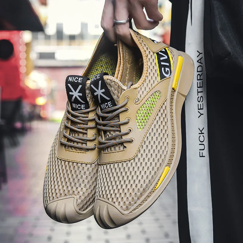 Новые мужские кроссовки из сетчатого материала Модные легкие дышащие