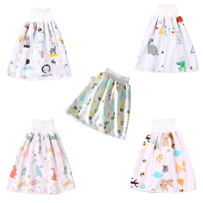 

Newborn Baby Waterproof Cotton Training Pants Cartoon Print Diaper Skirt Bed Pad