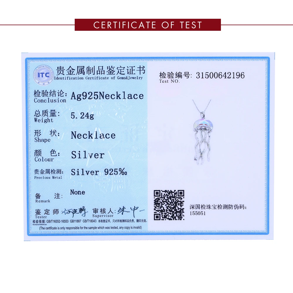 

ZEMIOR 925 Sterling Silver Necklaces For Women Jellyfish Shape Tassel Pendant Colorful Moon Austria Crystal Necklace Jewelry