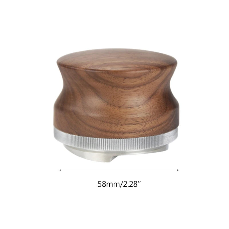 

VIVIXIXILAOJH Stainless Steel Coffee Tamper 58mm Walnut Wood Coffee Powder Hammer Distributor