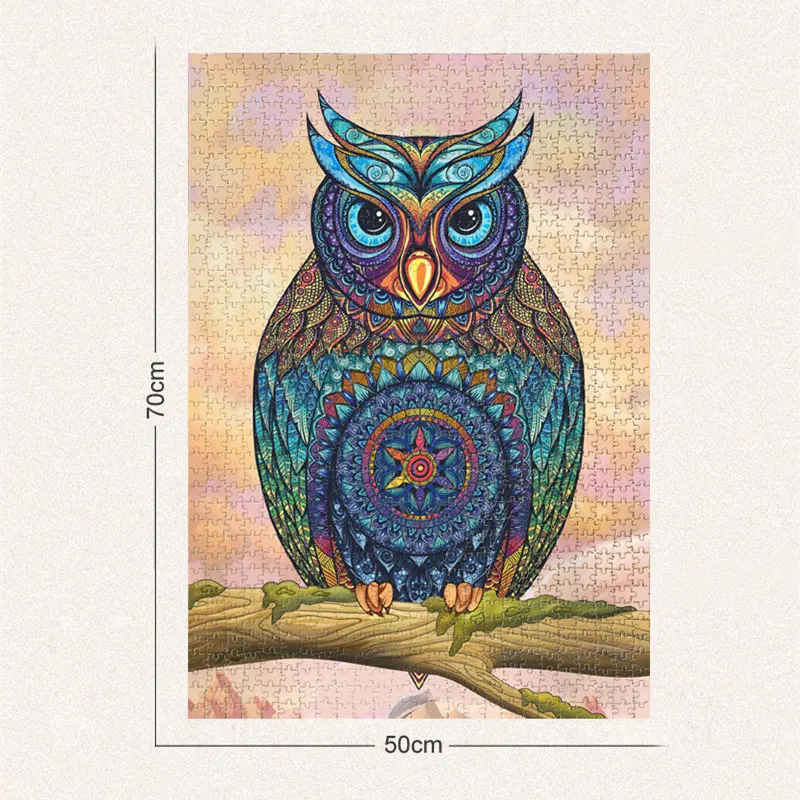 

Puzzle 1000 Pieces 3D Owl Puzzle Game Animal Round Jigsaw Puzzles For Adults Paper Assembling Toys for Children Kids Gift
