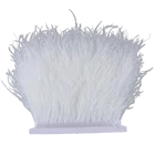 53 цвета, 10 ярдов, отделка из натурального страусиного пера, 10-15 см, белые страусиные перья на ленте, для платья, украшения одежды, швейные поделки