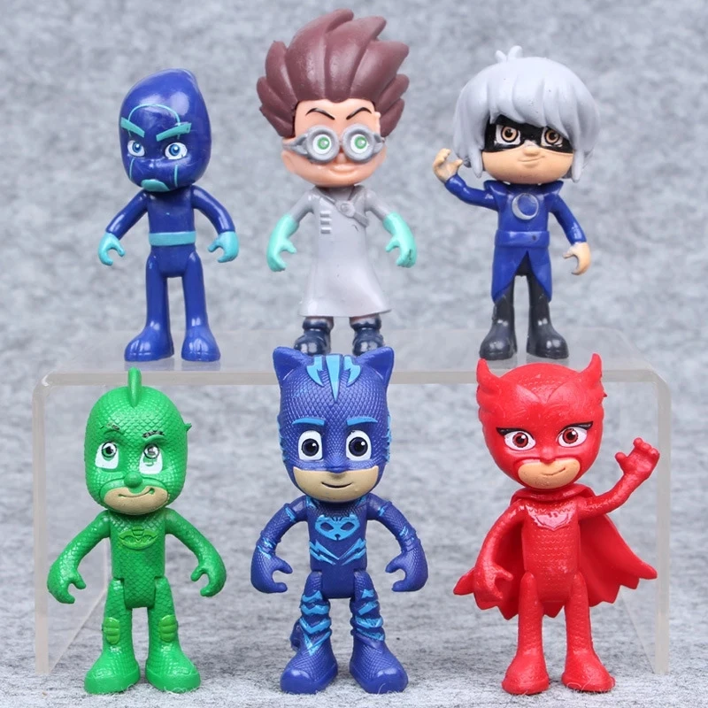 6 шт. PJ Маски Мультяшные игрушки персонажи Pj маска Catboy OwlGilrs Гекко Аниме фигурки