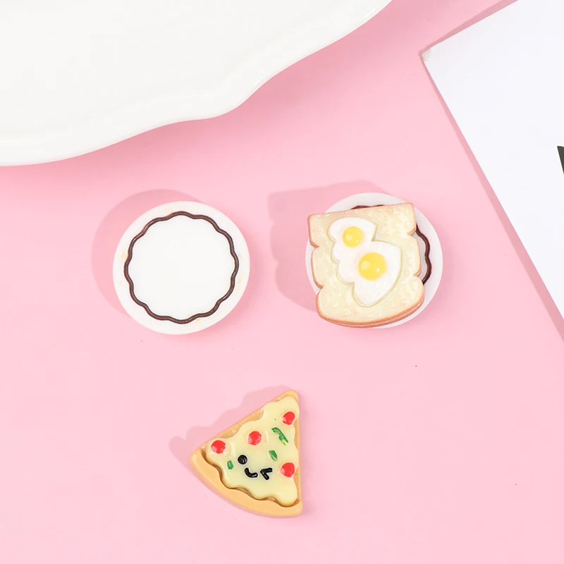 

1:12 Dollhouse Miniature Egg Bread Pizza with Plate Model Furniture Accessories