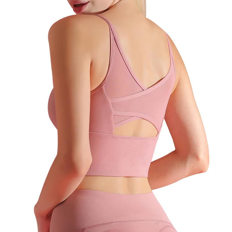 

Beauty Back Underwear Female Absorb Sweat Top Sports Breathable Fitness Running Breathable Racer Gym Sexy Vest Female Sportswea