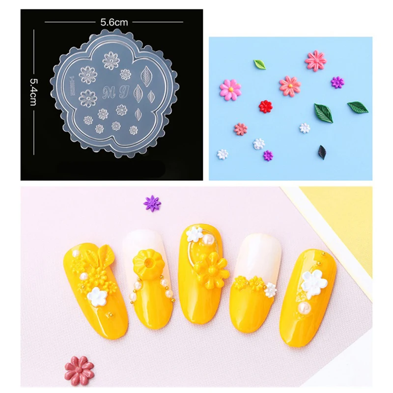 3D маникюрная силиконовая форма трафареты для ногтей резьба штамповочная
