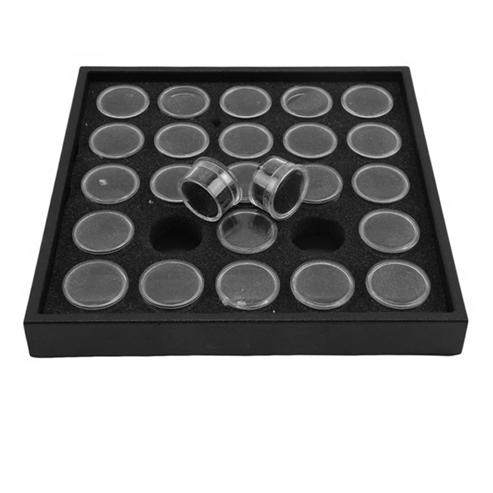 

Nail Art Display Case Color Display Container Box Plastic 25 Cells Nail Tips Storage Tools for Black