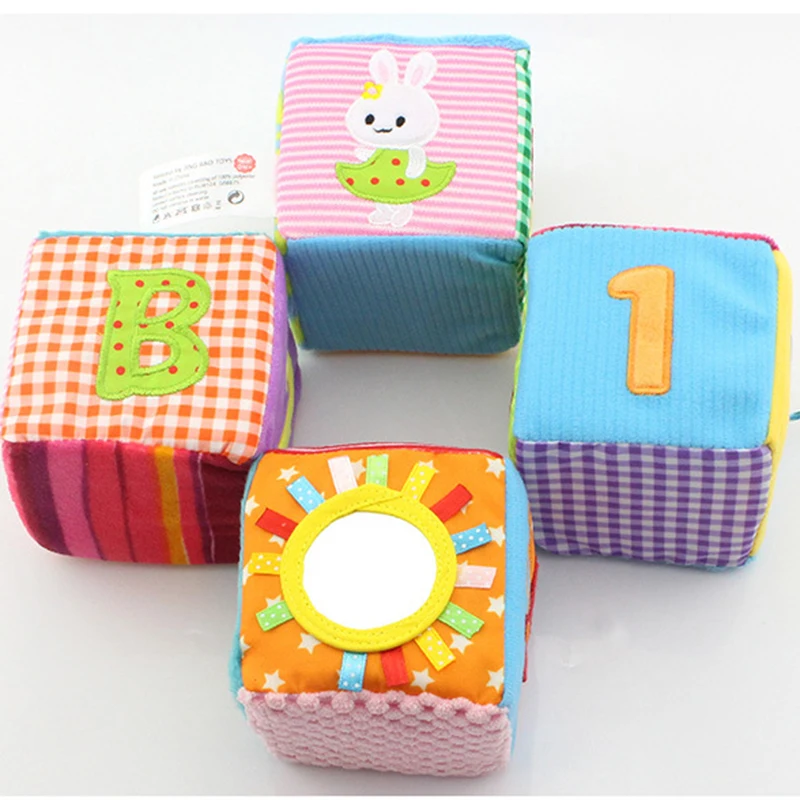 

0-12-month-old baby toy rattle cloth building block filling Doll Plush Soft Box Education