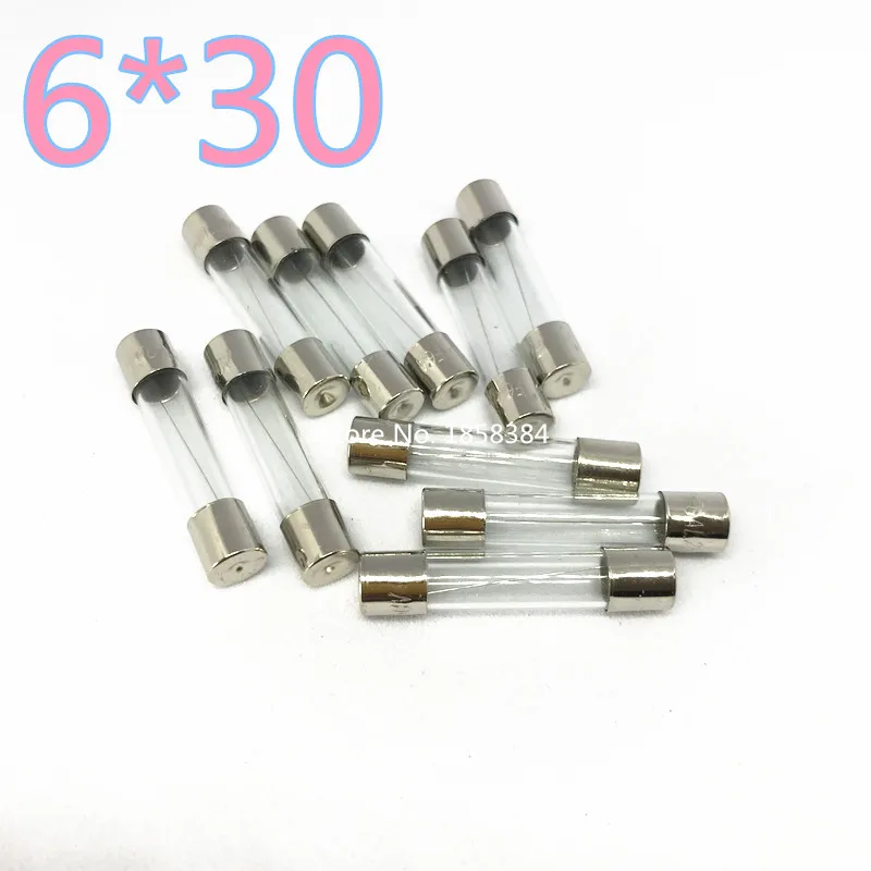 100 шт./лот 6*30 предохранитель мм 250 в A 1A 2A 3a 5A 6A 8A 10A 15A 20A стеклянный