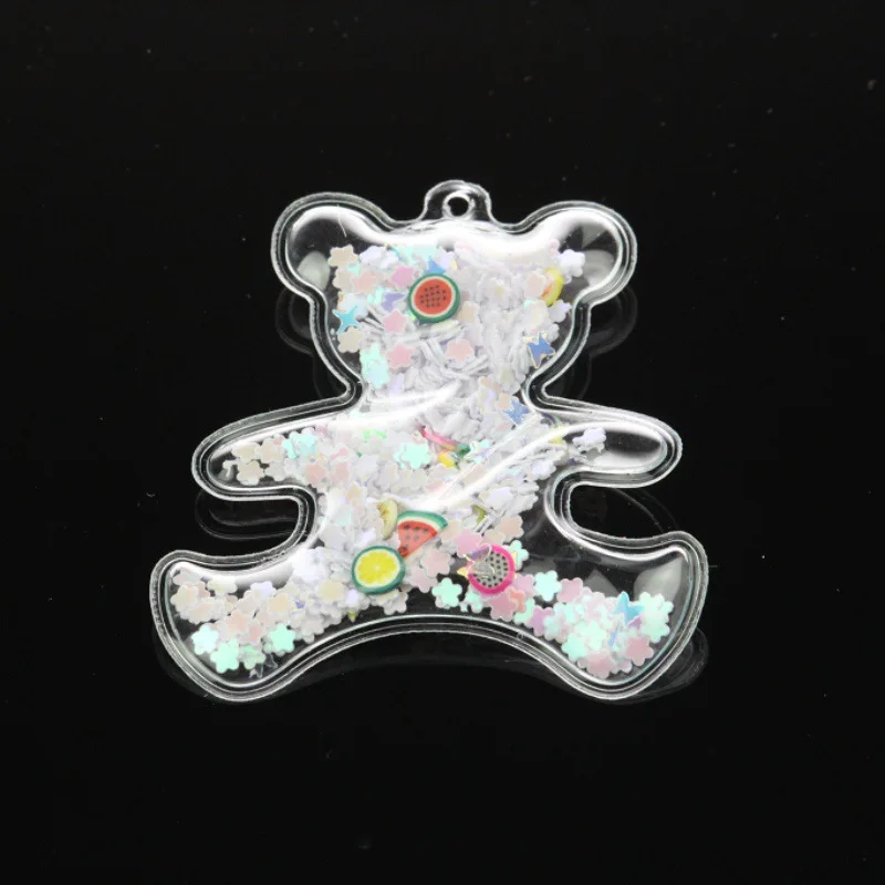 10 шт./лот ПВХ прозрачный мультяшный медведь с блестками аппликации для рукоделия