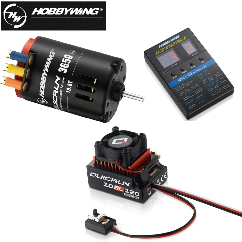 HobbyWing QuicRun 3650 G2 сенсорный бесщеточный Moter с 10BL120 120A ESC + светодиодный программный