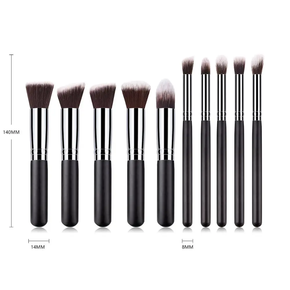 

Classic Eyeliner Makeup Brush Set Eyeshadow 10pcs Foundation Powder Blush Concealer Eye Cosmetic Face Beauty Tool