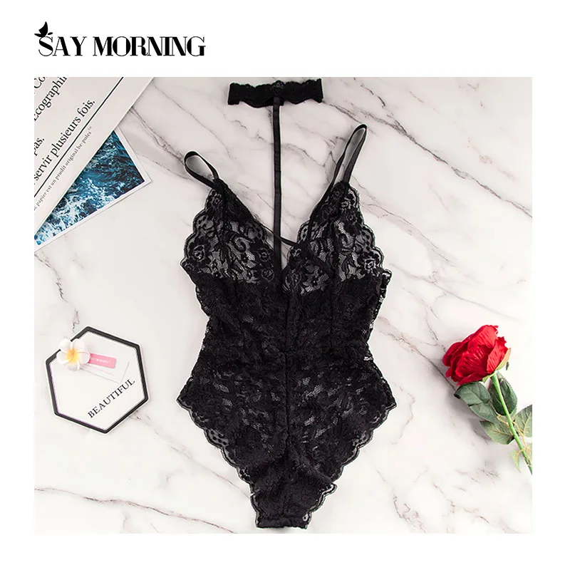 Женское Кружевное боди с открытой спиной SAY MORNING пикантное нижнее белье v образным
