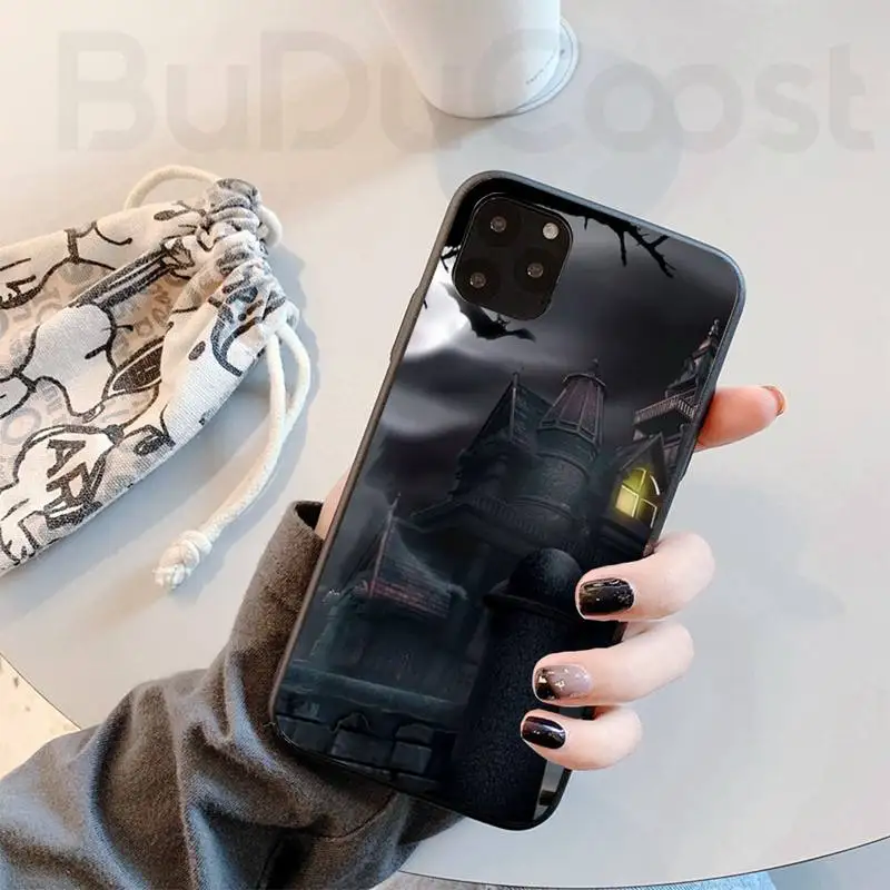 black crow night castle phone case for iphone 11 7 case for iphone 11 pro max x xs xr xs max 8 7 6s plus 5 se case free global shipping