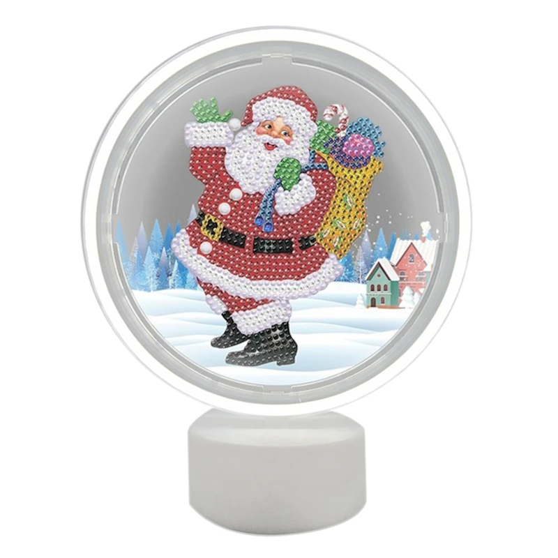 

Алмазная живопись «сделай сам», светодиодная подсветка, алмазная вышивка 5D, светильник ильник для домашнего неонового украшения, Санта-Кла...