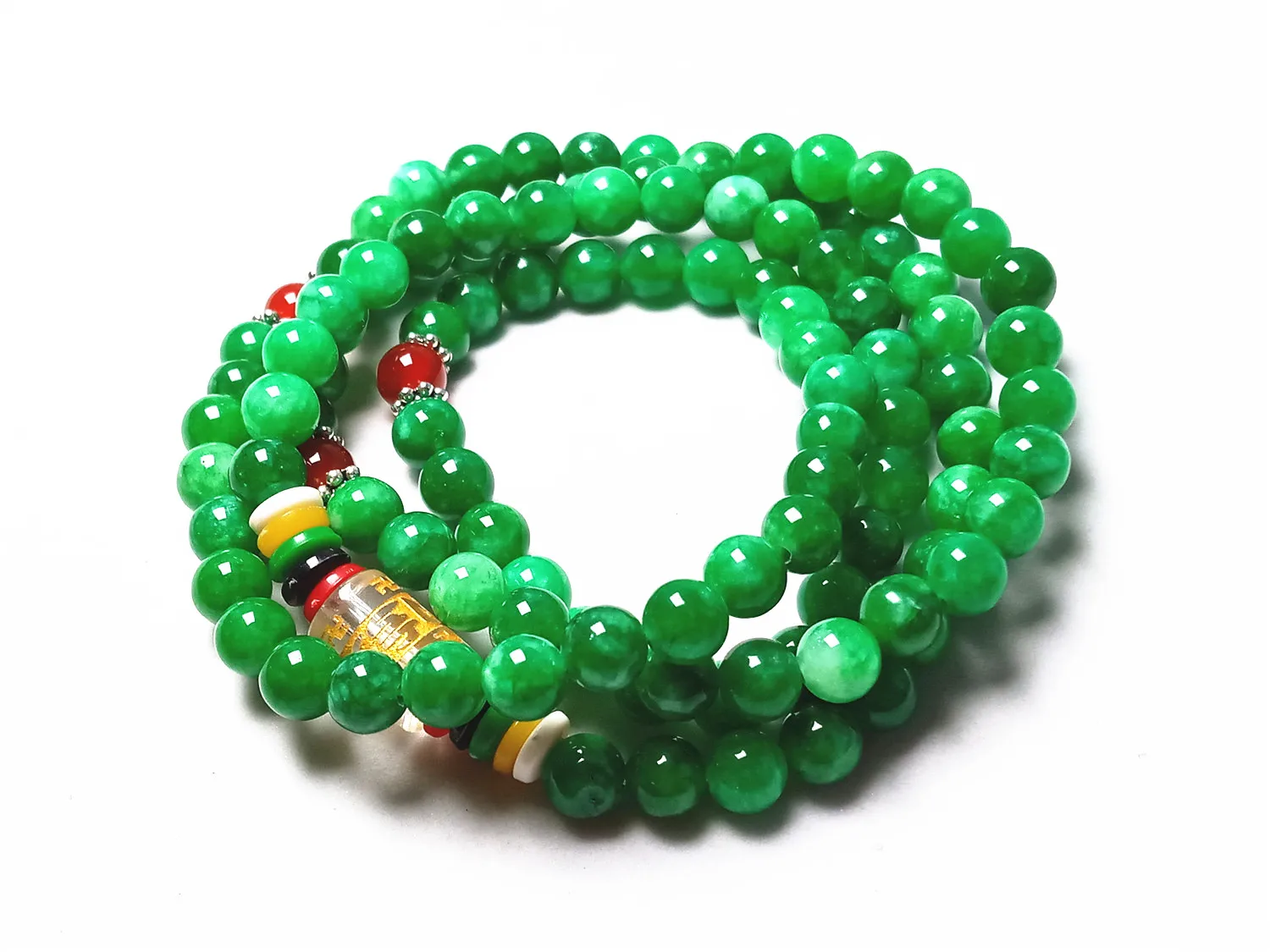 Koraba 6 мм 108 четки зеленый Тибет буддийский Мала ожерелье браслет|Гибкие и жесткие