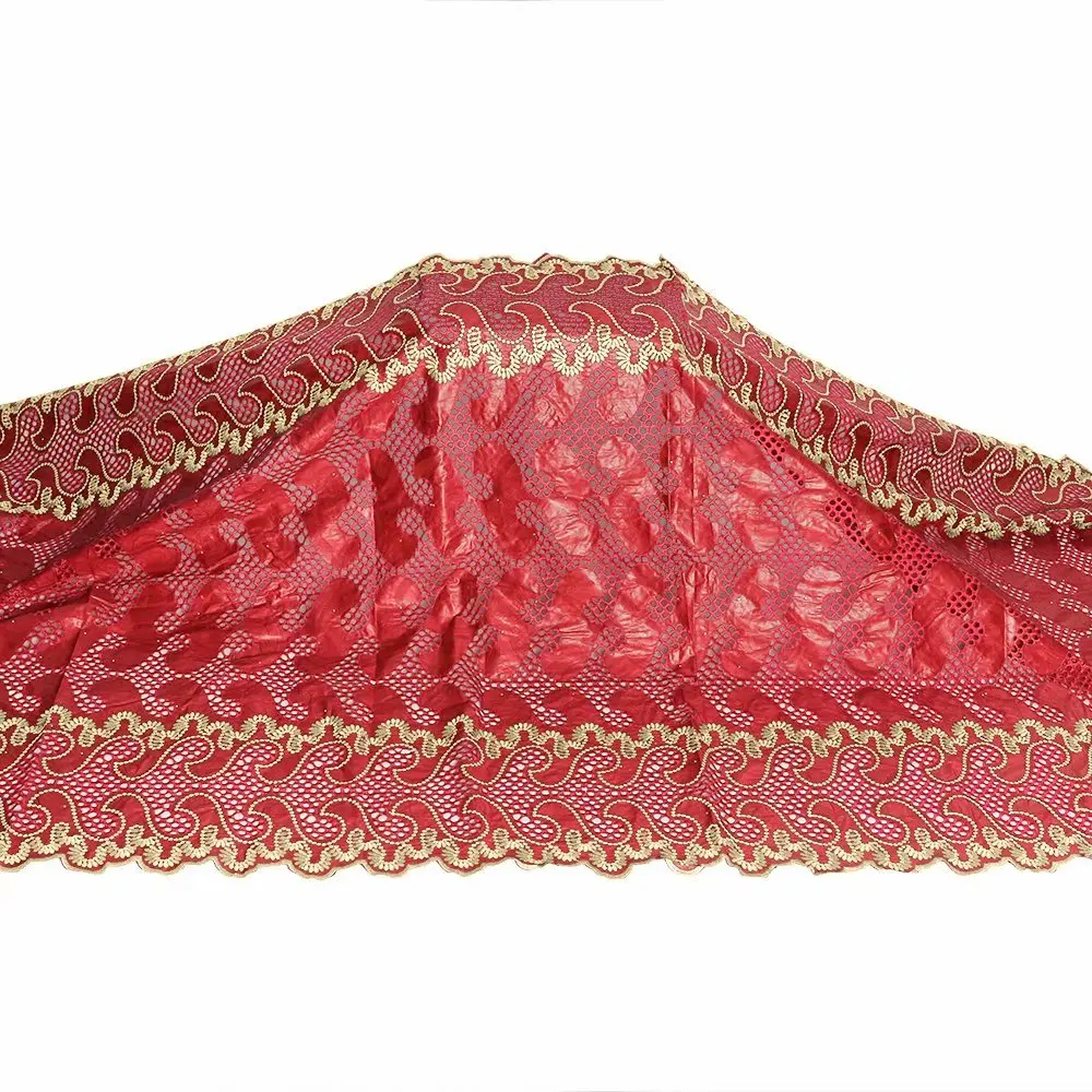 

Африканский Базен риче с вышивкой Пробивной хлопковой кружевной ткани высокого качества африканская чистая кружевная ткань для свадебной ...