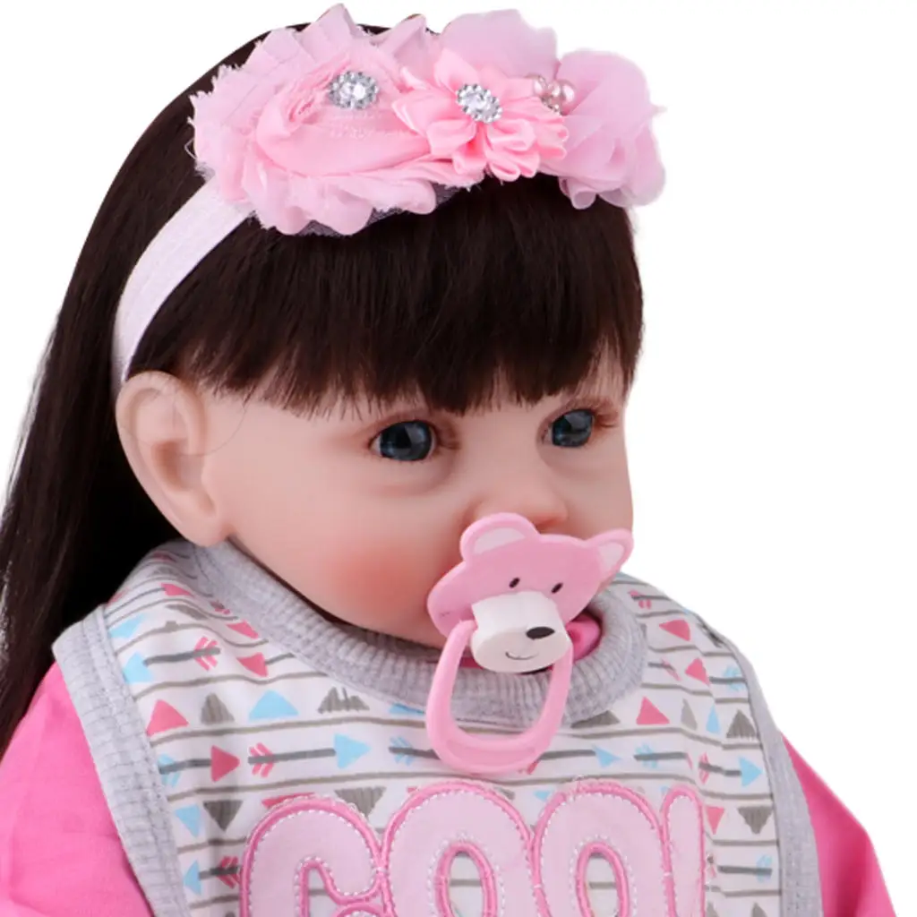 

55cm 22" Cute Silicone Realistic Newborn Baby Girl Doll Blue Eyes Kids Toy