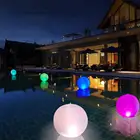 Светодиодный светильник шарик надувной растущий шар дистанционного Управление светодиодный Красочные стетящиеся волосы пляжный мяч из ПВХ для плавательного Бассеина вечерние украшения