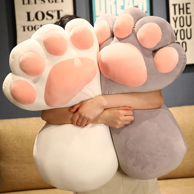 

55/75cm Funny Chubby Bear Paw Plush Pillow Stuffed Soft Simulation Teddy Bear Paws Toys with Blanket Dolls Kawaii Gift