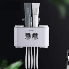Toothbrush holder set storage rack toothbrush rack no hole automatic toothpaste squeezing device