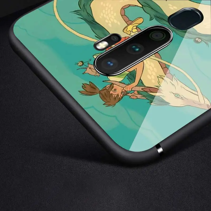 

Cartoon Spirit Away for OPPO Reno 2 Z 2Z 2F 3 4 Pro 5G F7 A5 A9 2020 Super Bright Black Phone Case Soft Cover Shell