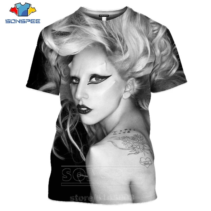 Женская футболка с 3D принтом Gaga сексуальная Толстовка коротким рукавом в стиле