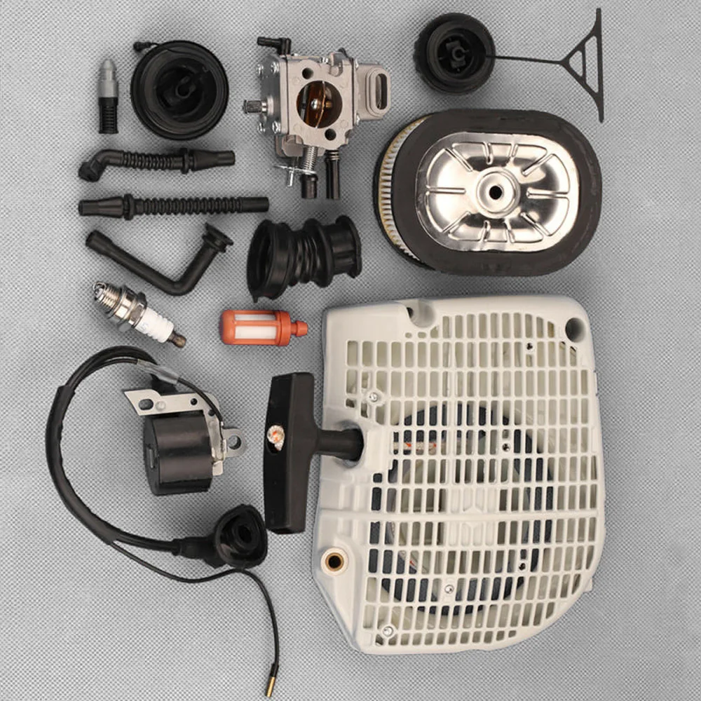 

Ignition coil Carburetor kit Air fuel filter Replacement Recoil starter